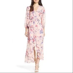 Eliza J Floral Print High/Low Wrap Dress - Size 6